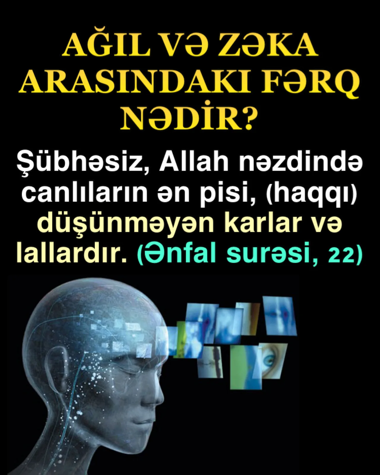 Ağıl, yalnız möminlərin sahib olduğu əhəmiyyətli bir xüsusiyyətdir
