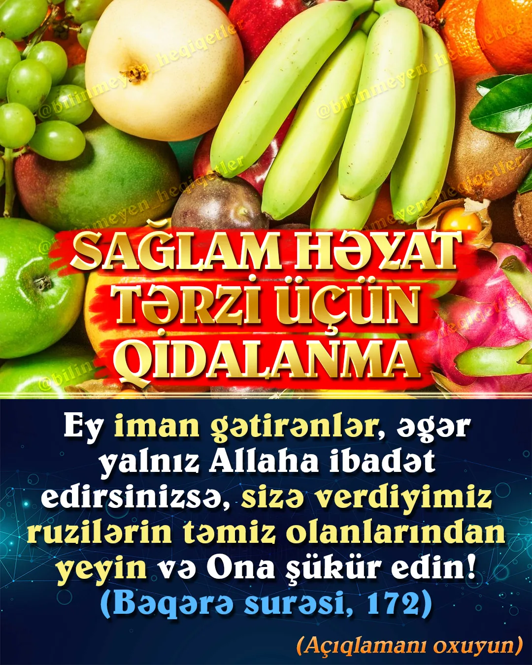 Aləmləri yoxdan var edən uca Allaha qulluq etməklə məsul olan insan, eyni zamanda, özünə