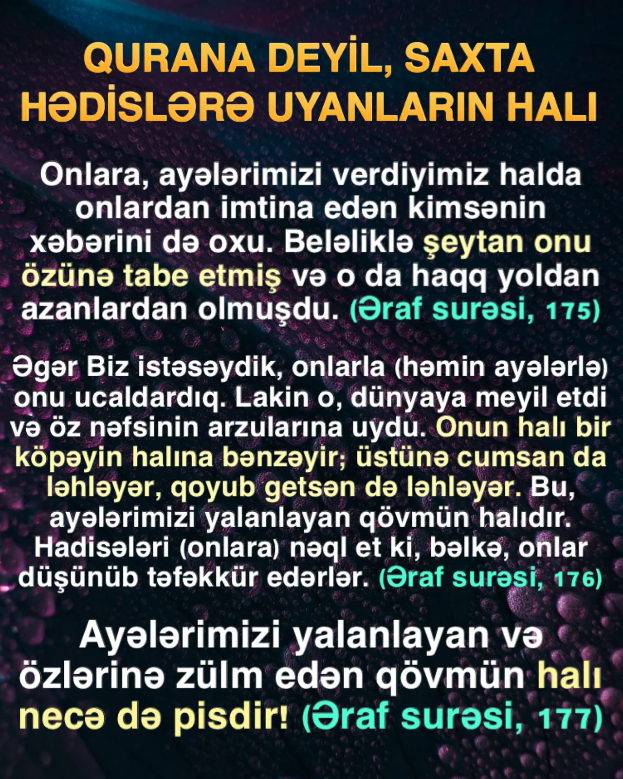 Allah bir ayədə Quranı belə təsvir edir