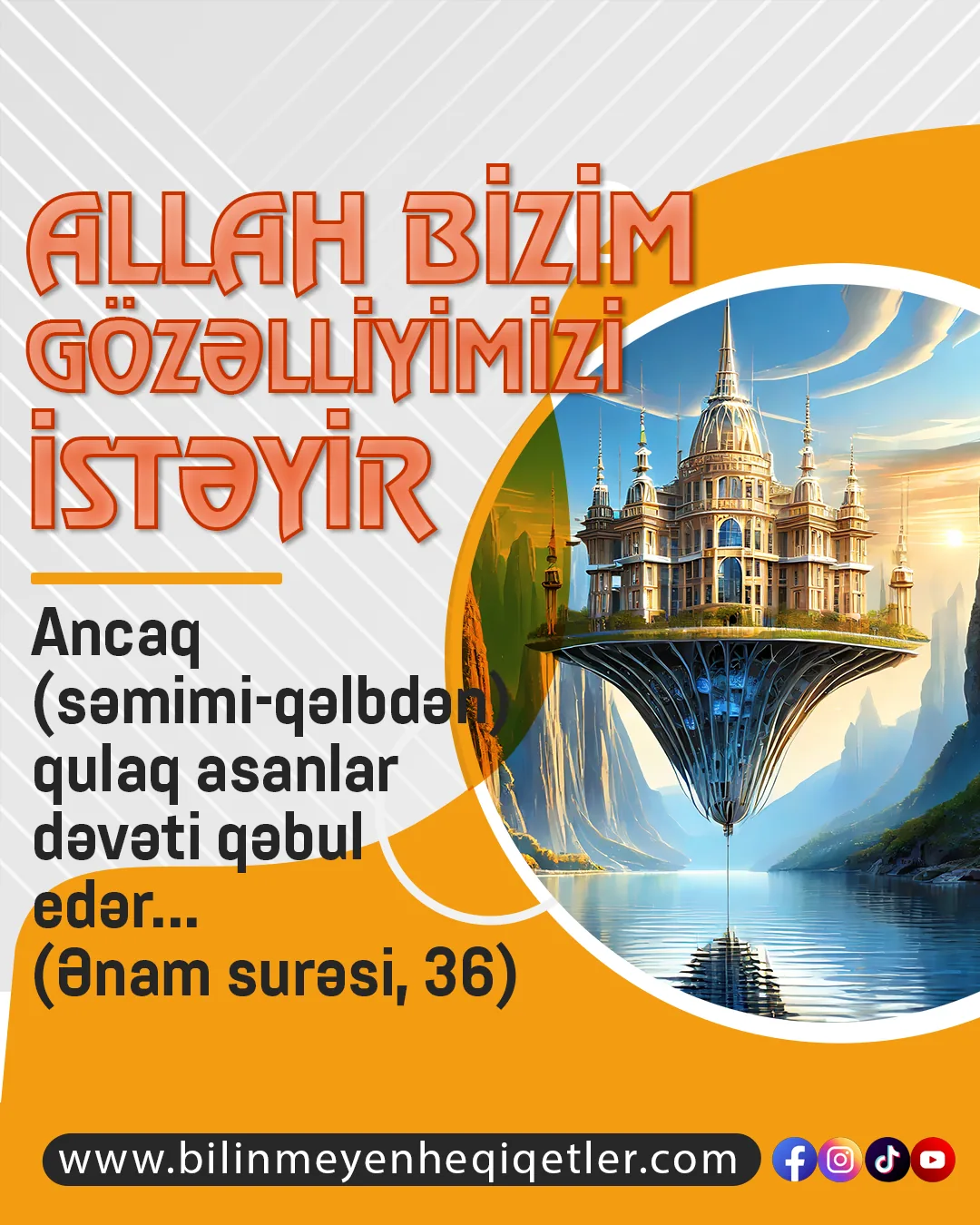 Allah bizə asan olanı təklif edib, Allah deyir ki, “səmimi olan qullarım xilas olar”, nə qədər