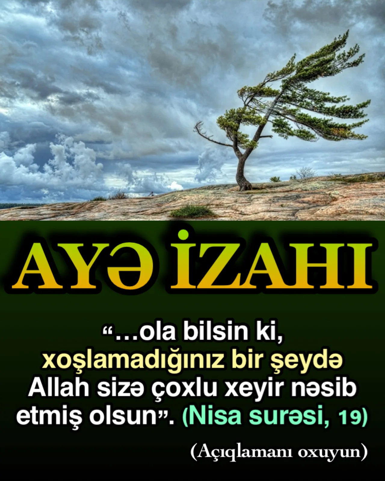 Allah bu ayə ilə ilk anda pis görünən hadisələrdə belə xeyir olduğunu xəbər verir (2)