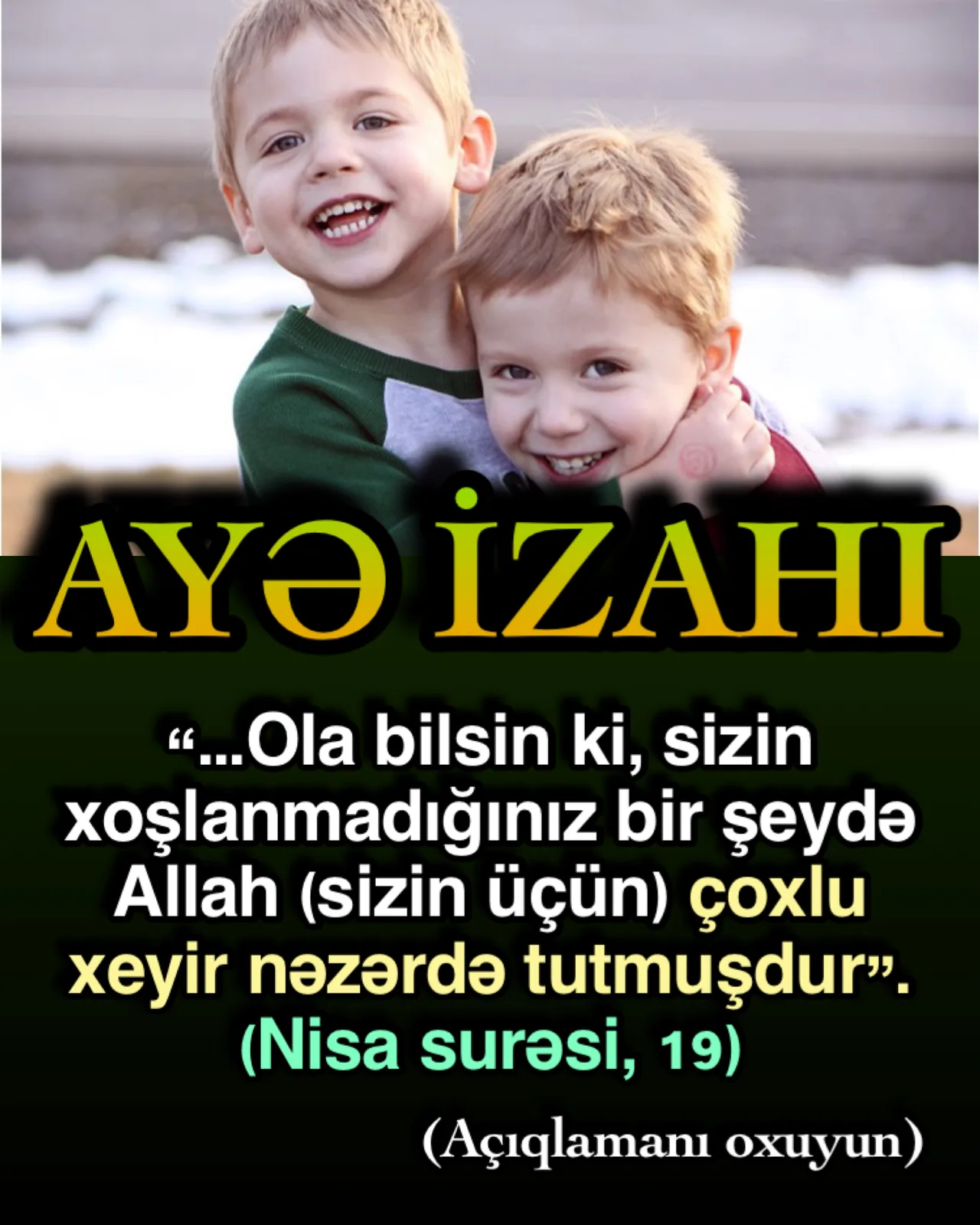 Allah bu ayə ilə ilk anda pis görünən hadisələrdə belə xeyir olduğunu xəbər verir