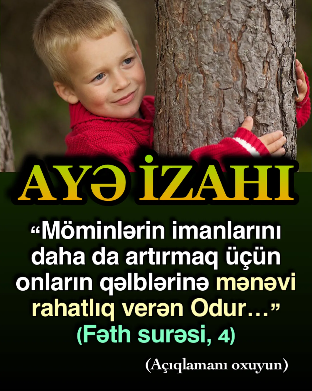 Allah bu ayədə möminlərə mənəvi dəstəyindən xəbər verir