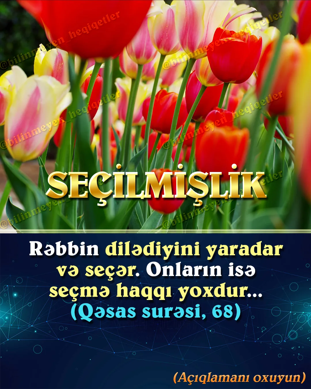 Allah bütün insanları taleyi ilə birlikdə yaratdı və bu taleyi nə bir insan, nə də hər hansı