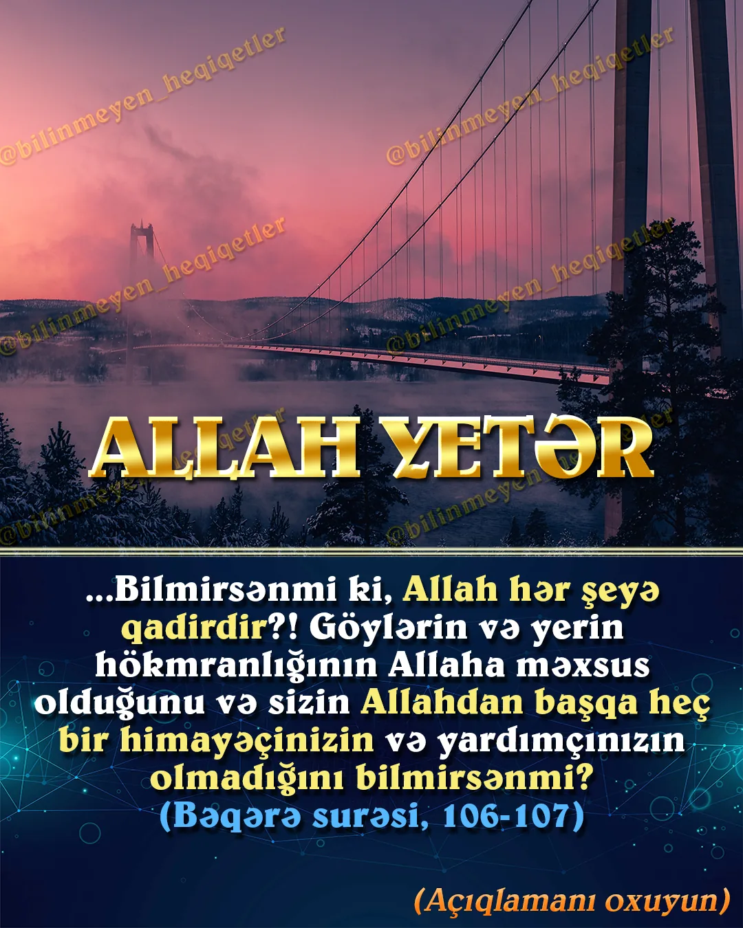Allah günahlarına görə səmimi peşman olan hər kəsin tövbəsini qəbul edir, onları bağışlayır
