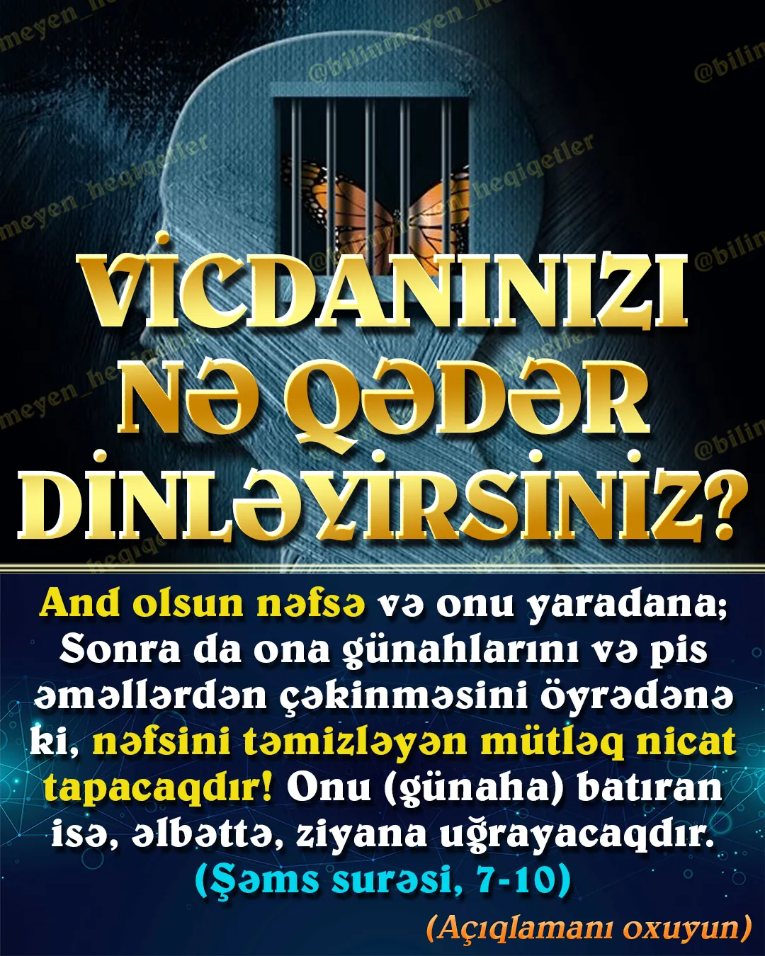 Allah hər insanı imtahan etmək üçün nəfslə yaratmışdır