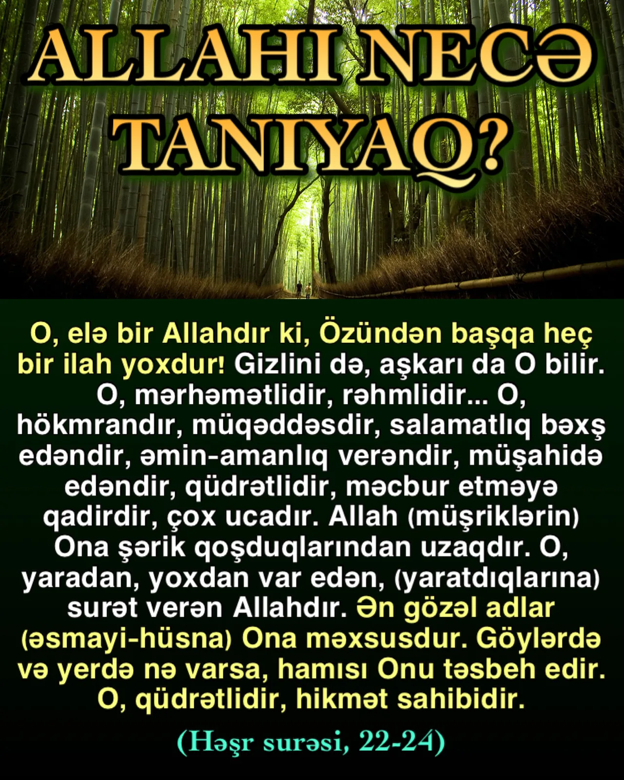Allah Özünü Quranda tanıdır