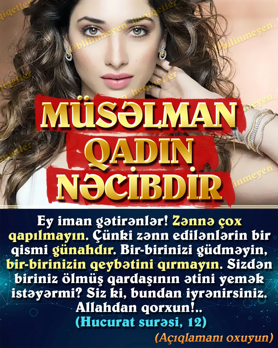 Allah Quranın, “Nəfsə və onu yaradana, sonra ona fücurunu (sərhəd tanımayan günah və