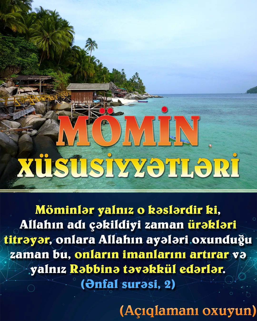 Allahın Quranda bildirdiyi mömin xüsusiyyətlərindən bəziləri