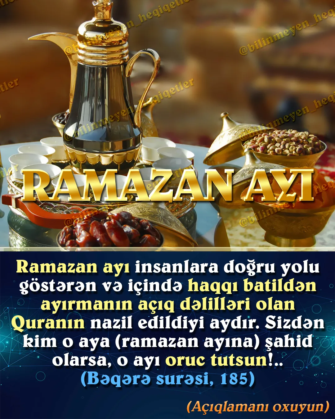 Allahın Quranda əmr etdiyi ibadətlərdən biri də Oruc tutmaqdır (2)