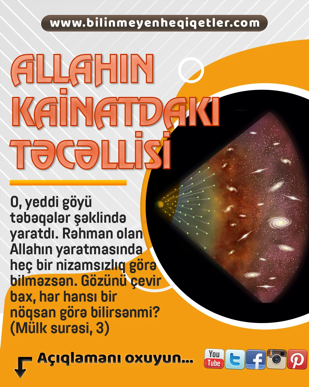 Allahın Rəhman və Rəhim sifəti diqqətlə baxan və düşünən insan üçün kainatın hər nöqtəsində