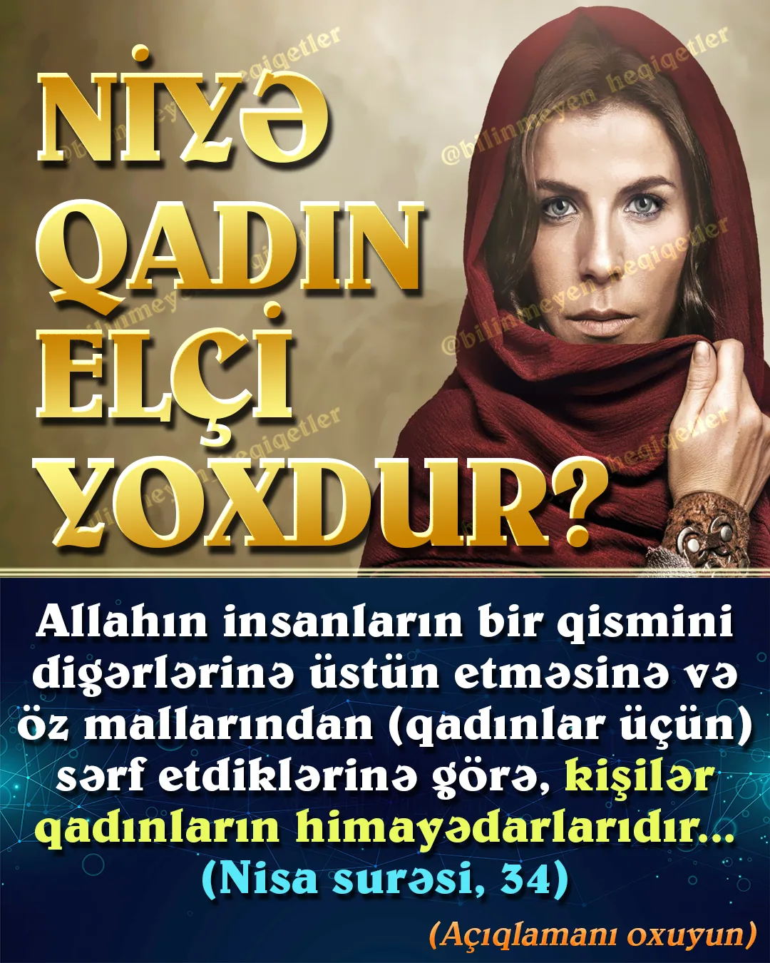 Ateistlərin, inkarçıların tez-tez verdiyi suallardan biridir