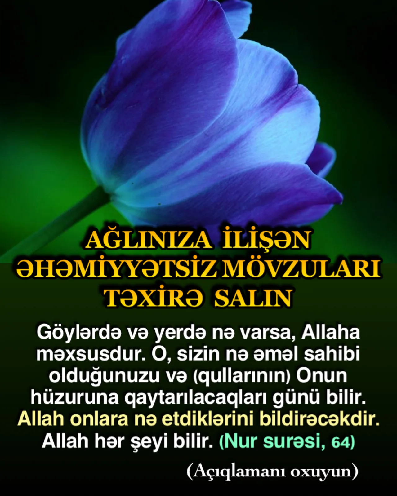 Bəzən insan kiçik mövzuları gərəyindən çox böyüdür