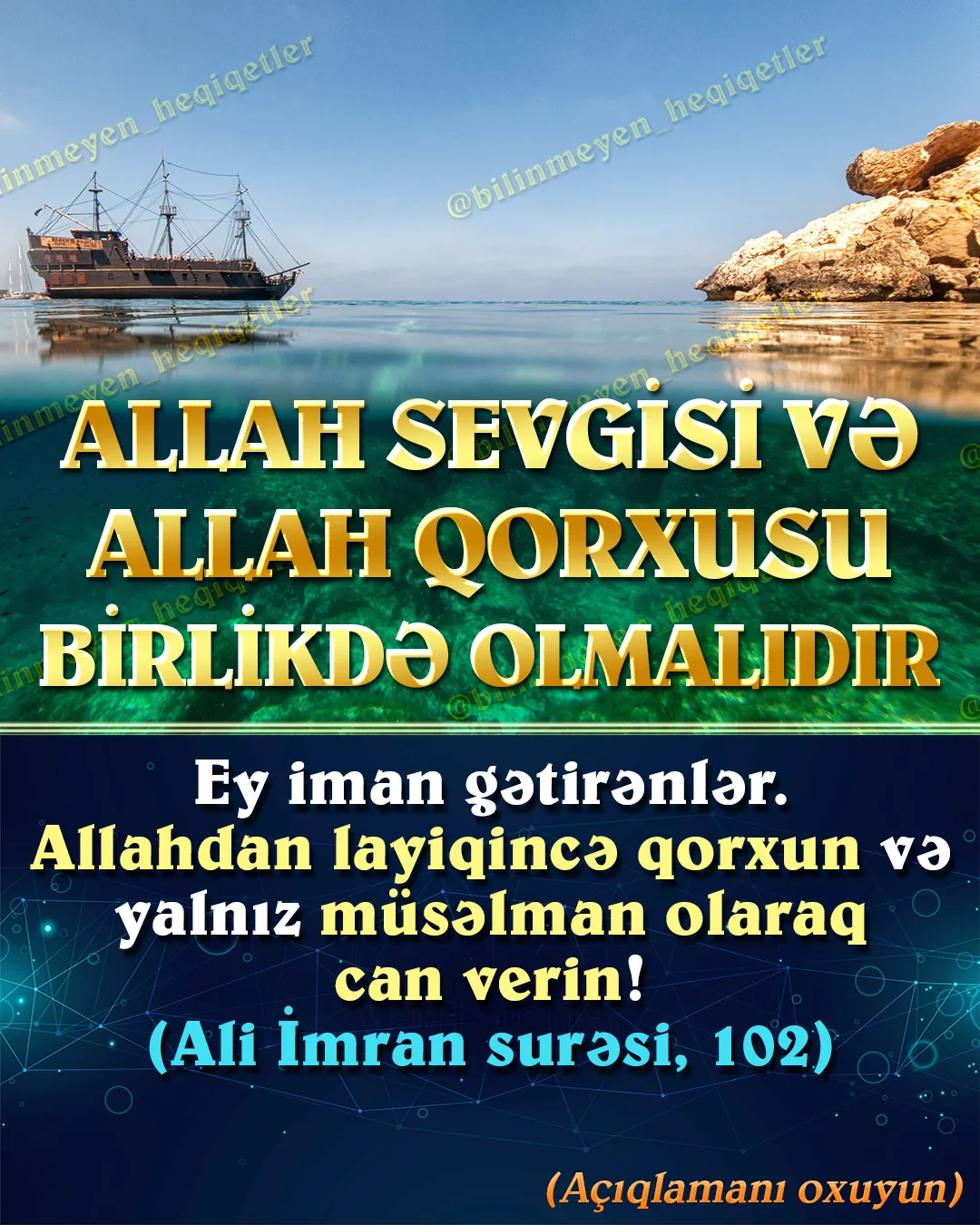 Bəzi insanlar din əxlaqını yaşamaq və Allahın razı olacağı bir insan olmaq üçün yalnız Allah