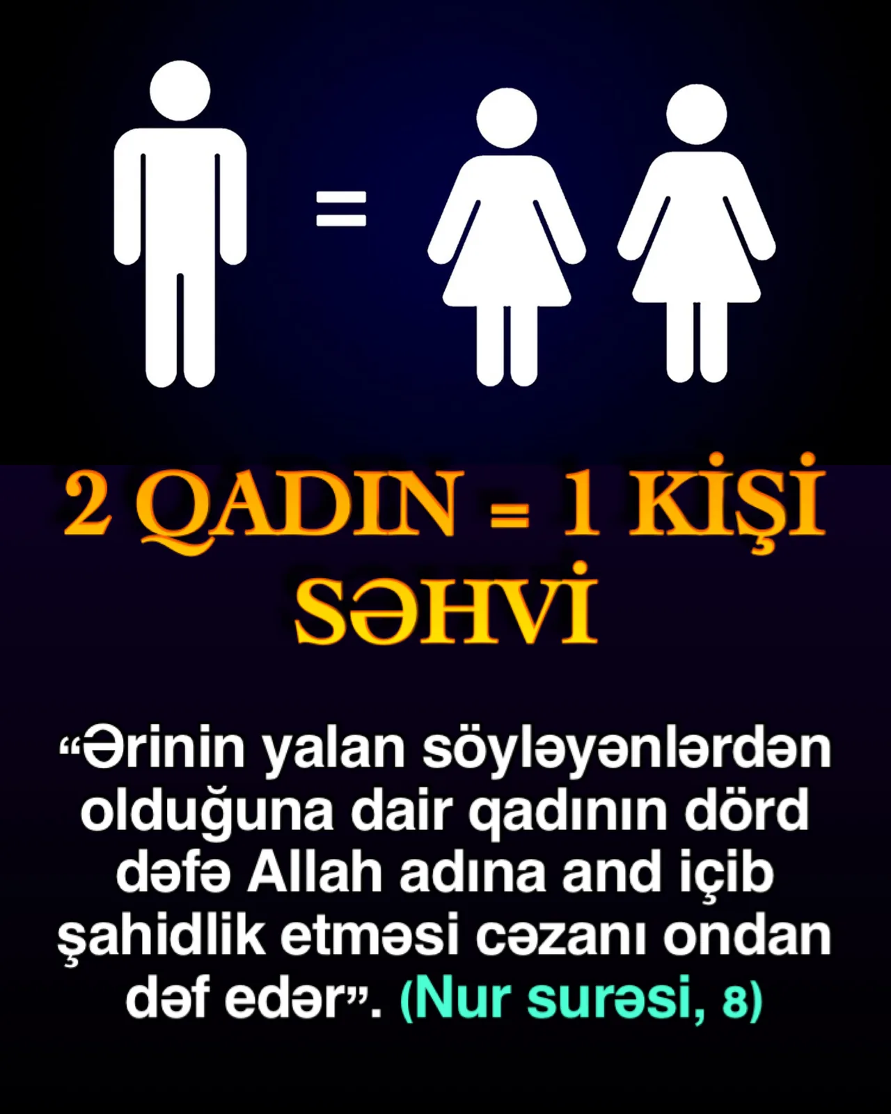Qadının yarım haqqı iddiası