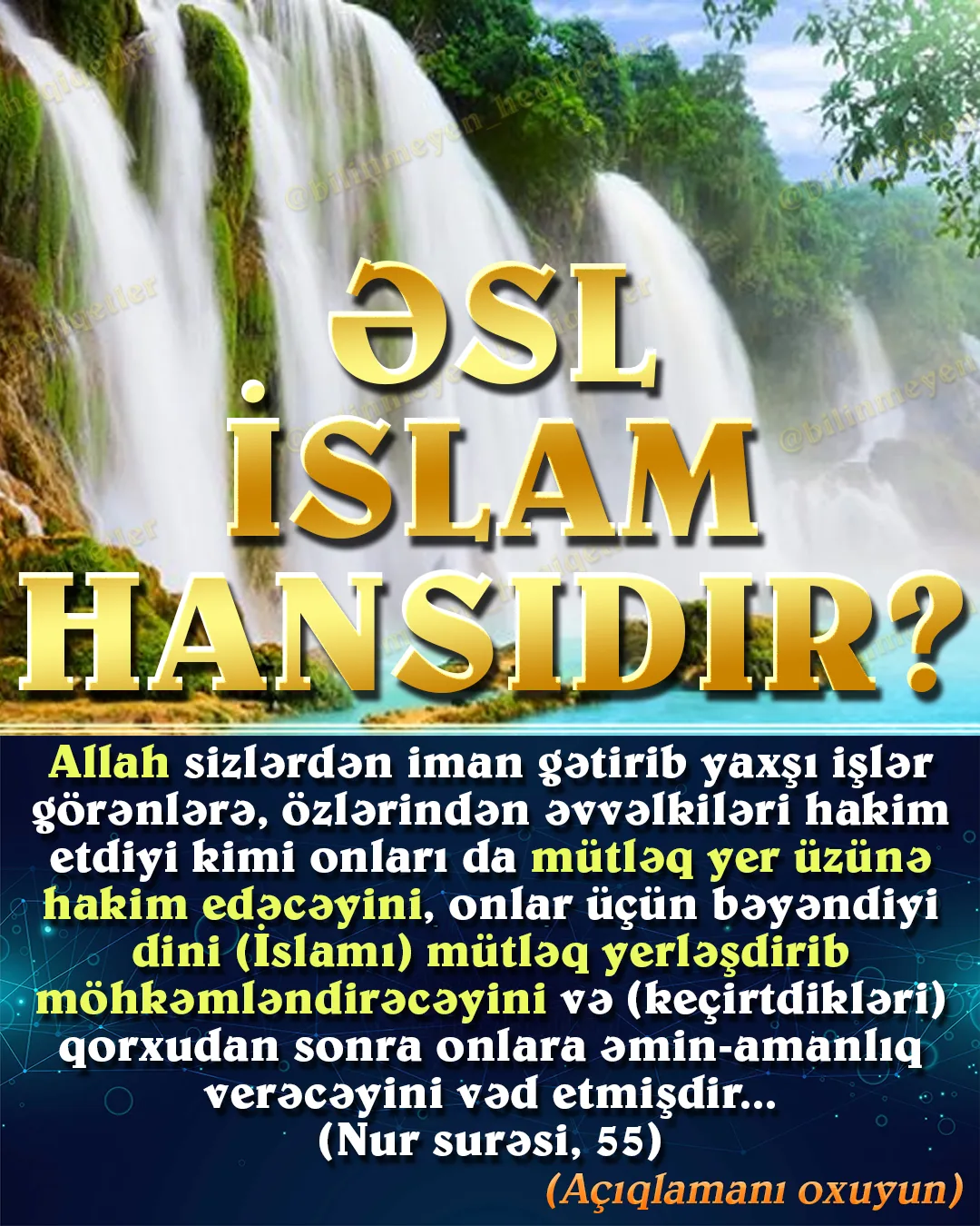 Bildiyimiz kimi məzhəblər, təriqətlər, firqələr dini o qədər hissəyə bölüblər ki, artıq İslam