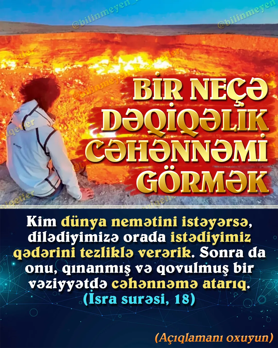 Bir anlıq dünyadakı həyatın dayandığını düşünün