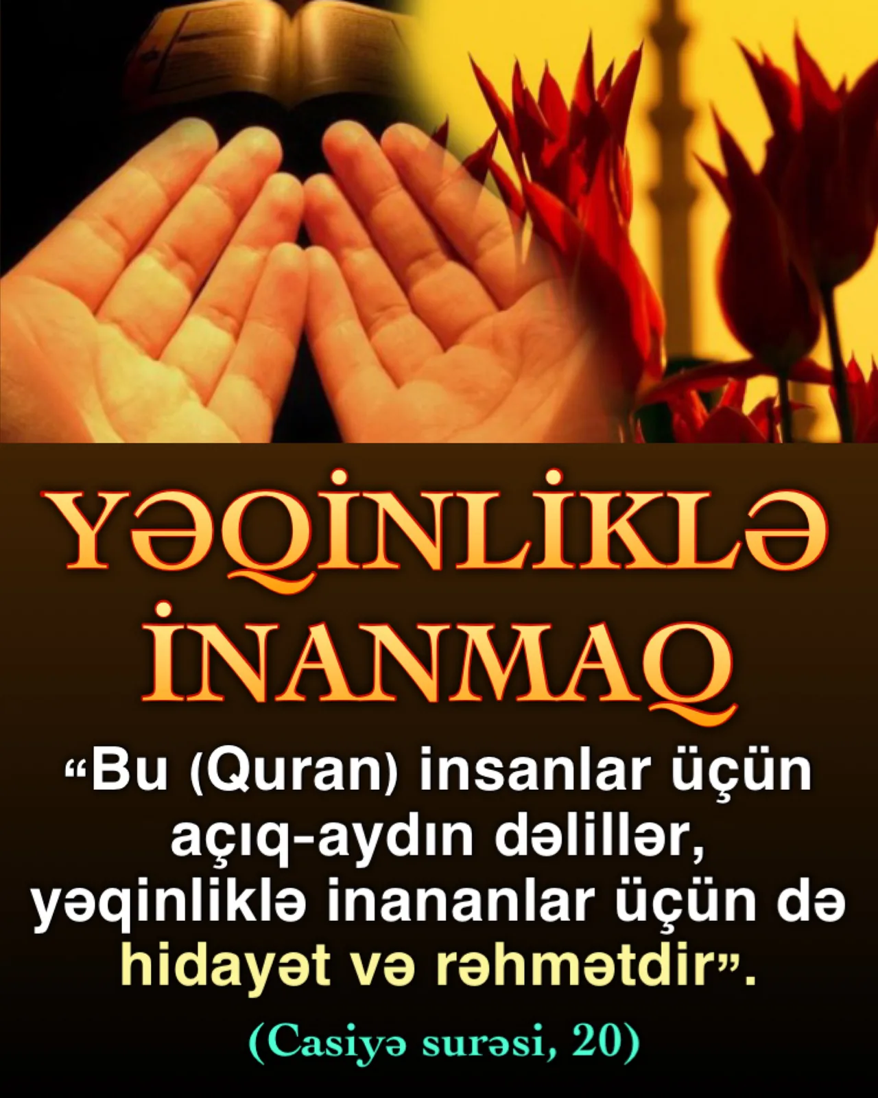 Bir insan əlini oda uzatdığında yanacağını bilər, bundan heç bir şübhəsi yoxdur