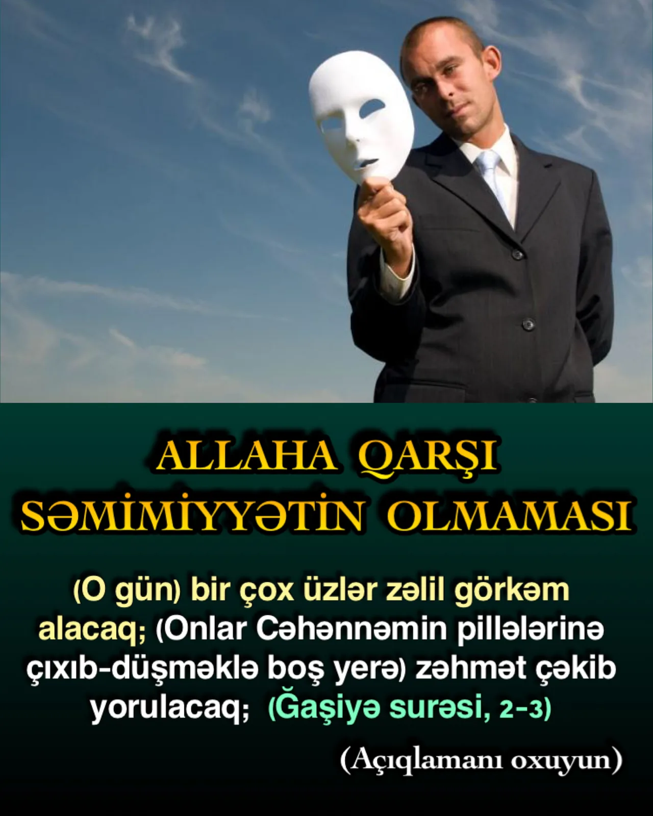 Bir Müsəlmanın şəxsiyyətini, yaxşı xüsusiyyətlərini, gözəl davranışını və ya ibadətlərini