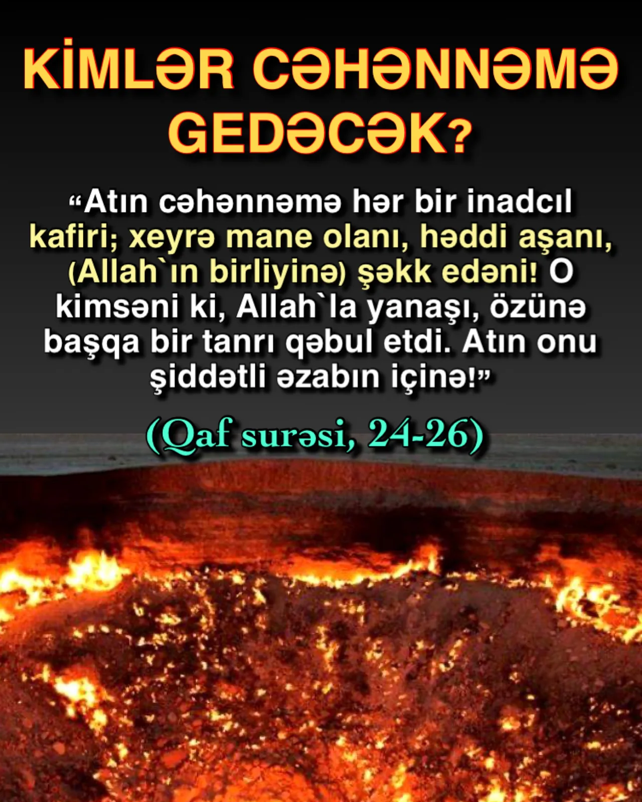 Cəhənnəmə girəcəklərin xüsusiyyətləri