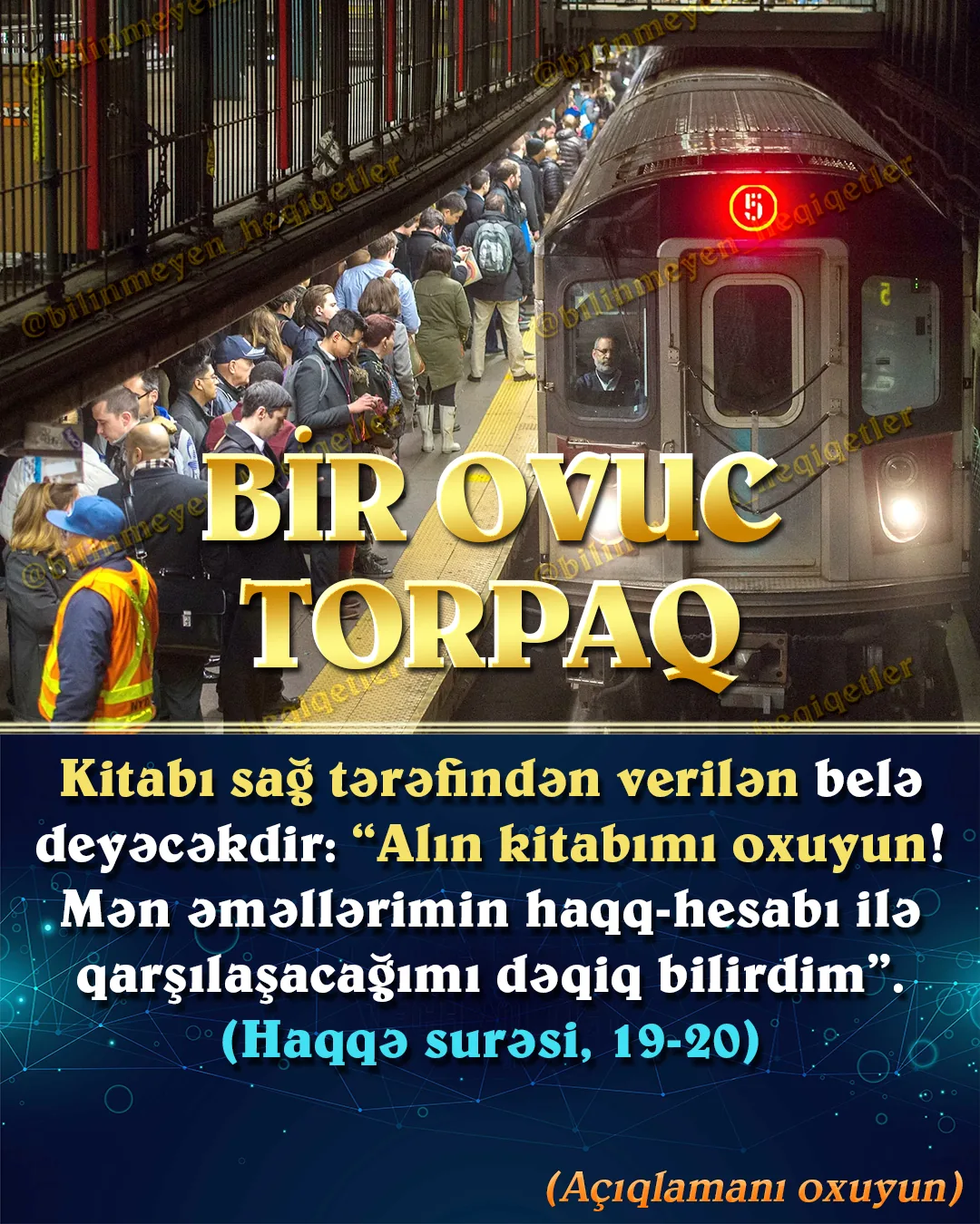 Çox böyük bir dəmir yolu dayanacağının ortasında dayandığınızı düşünün