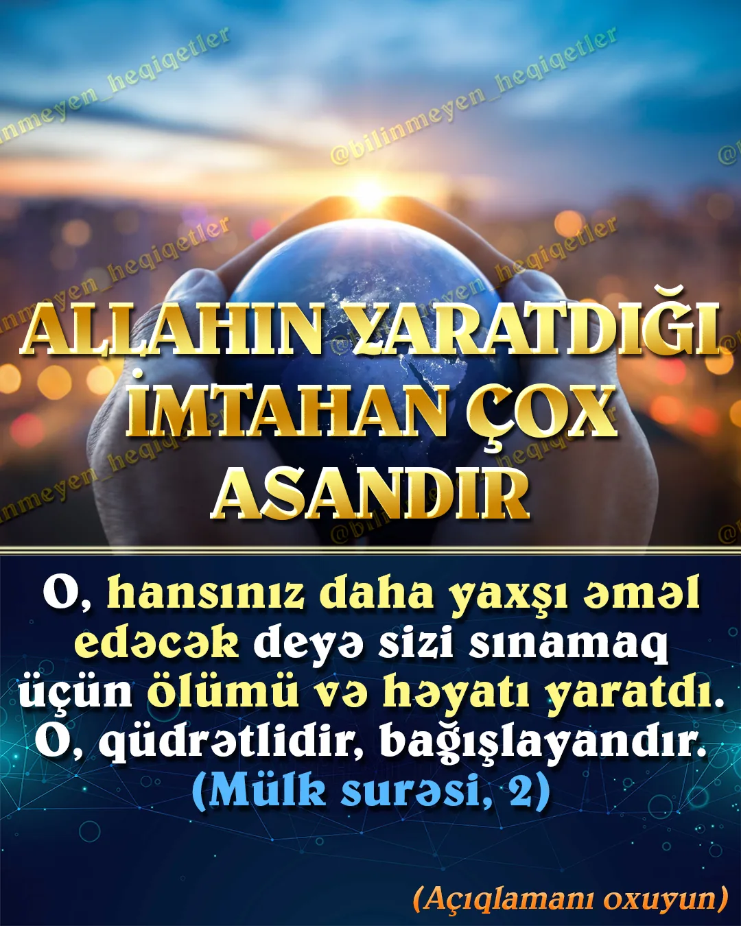 Din əxlaqından uzaq insanların hədəfləri