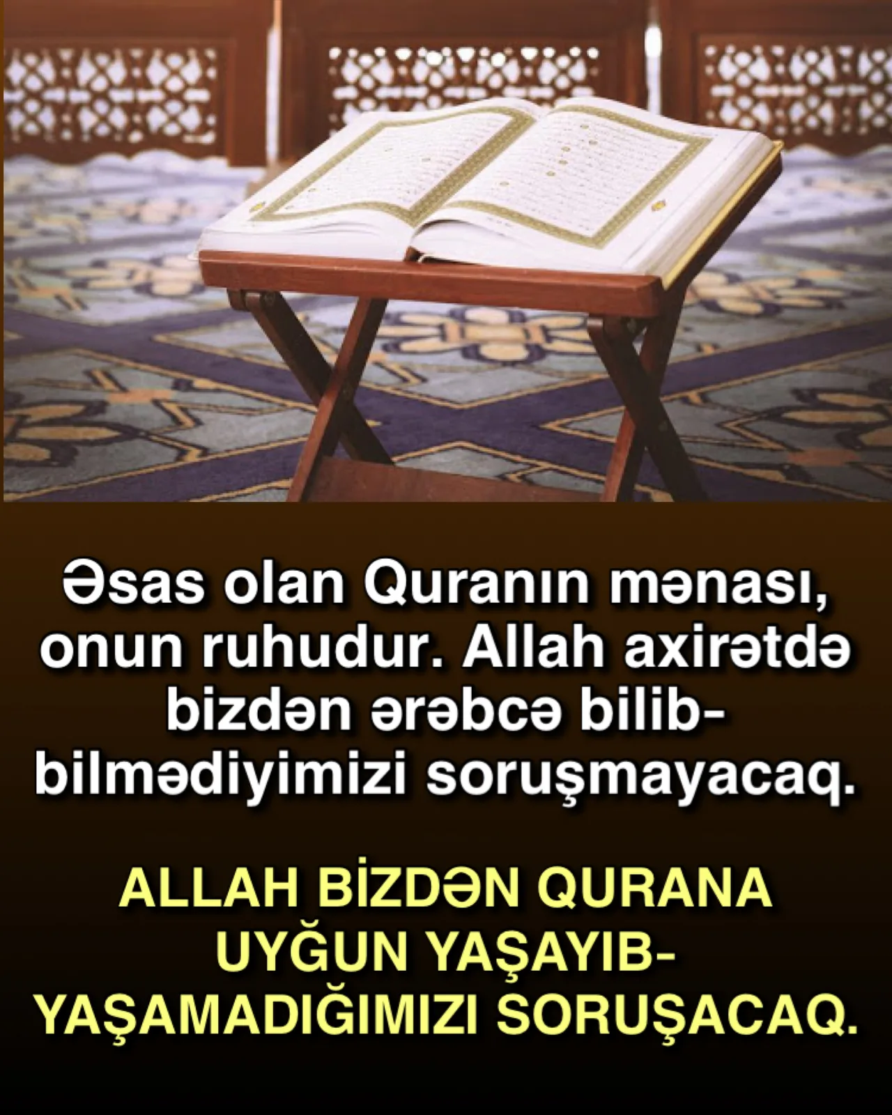 Dünya problemlərinin həlli Quran əxlaqındadır