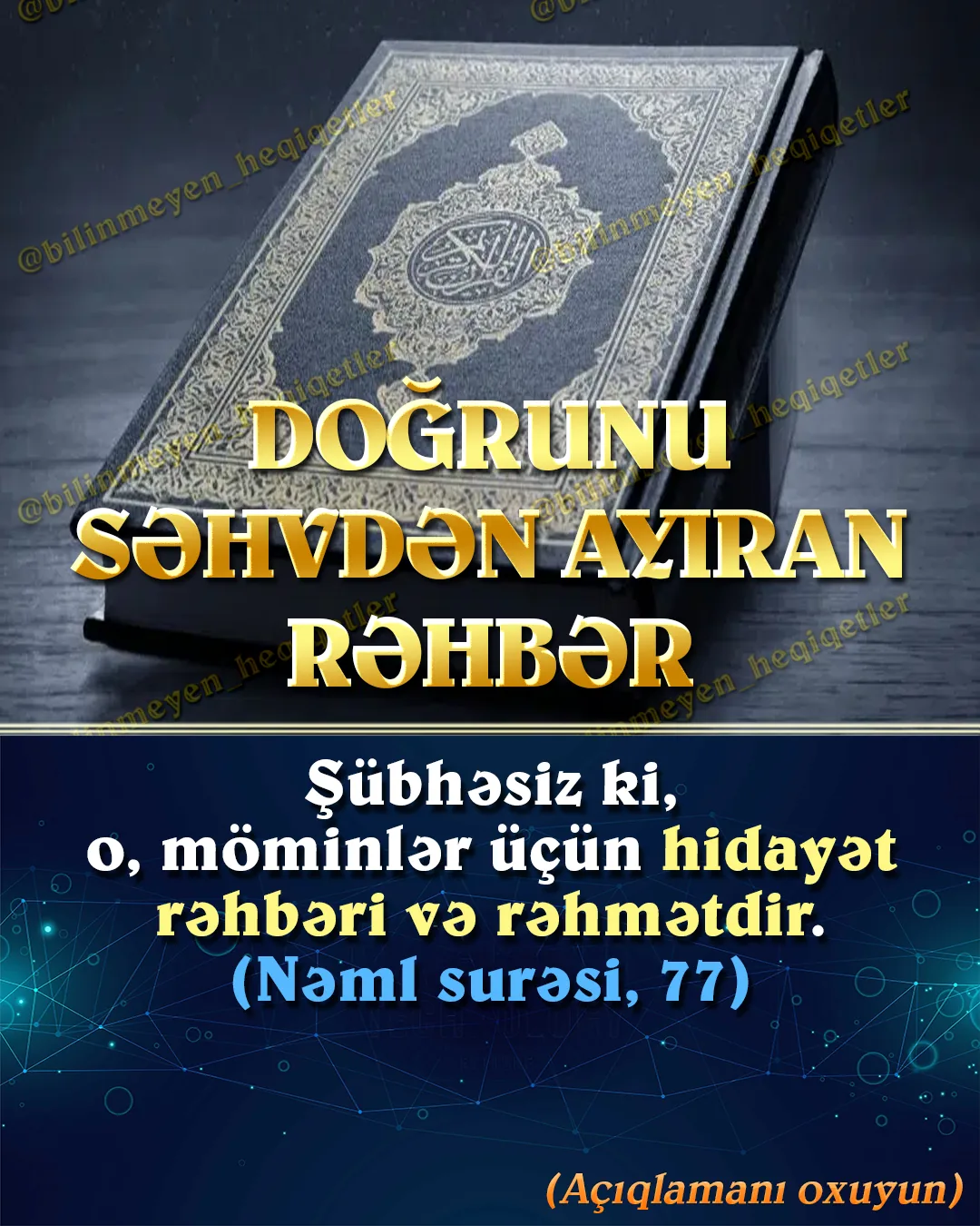 Dünyanı anlamağa çalışarkən özümüzə nəyi rəhbər etməliyik?