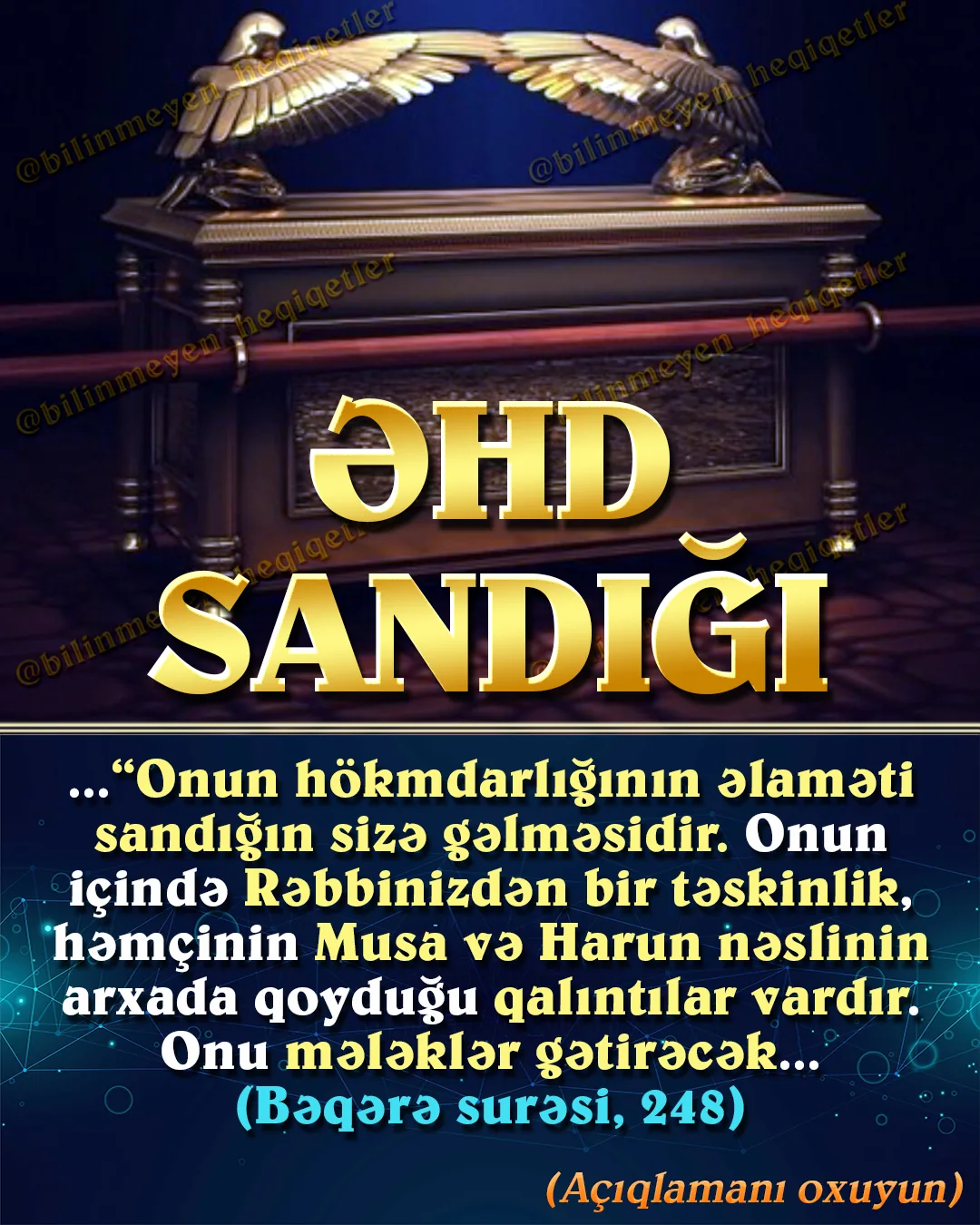 Əhd sandığı” Allahın dünyaya son hədiyyəsidir