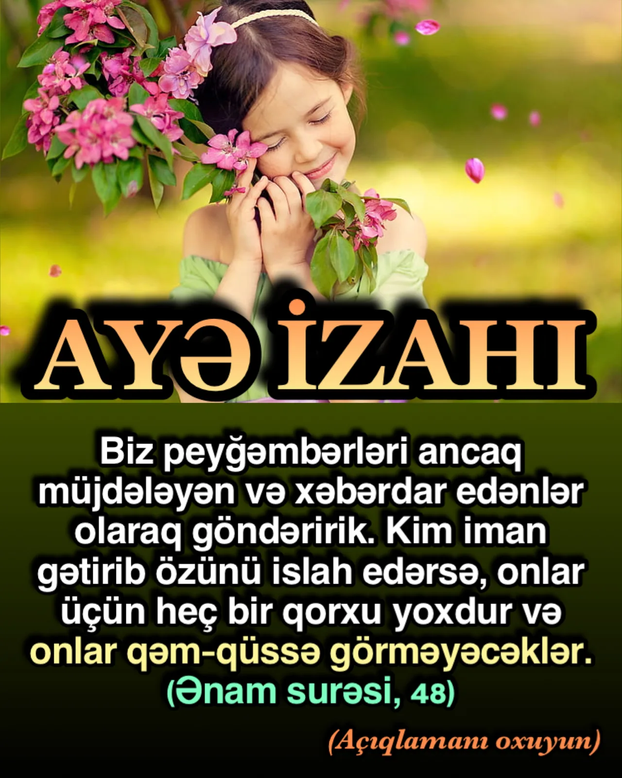 Ənam surəsi 48-ci ayə, “Biz elçiləri” Mehdiləri “müjdə vericilər və xəbərdar edib qorxudanlar
