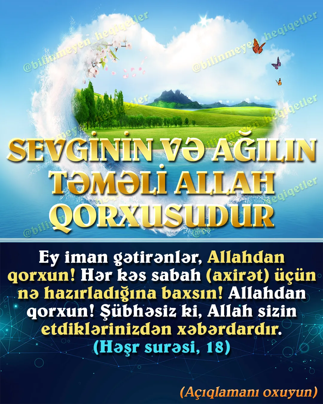 Hal-hazırda gənclər Allah sevgisindən və Allah qorxusundan çox uzaq tərbiyə edilirlər
