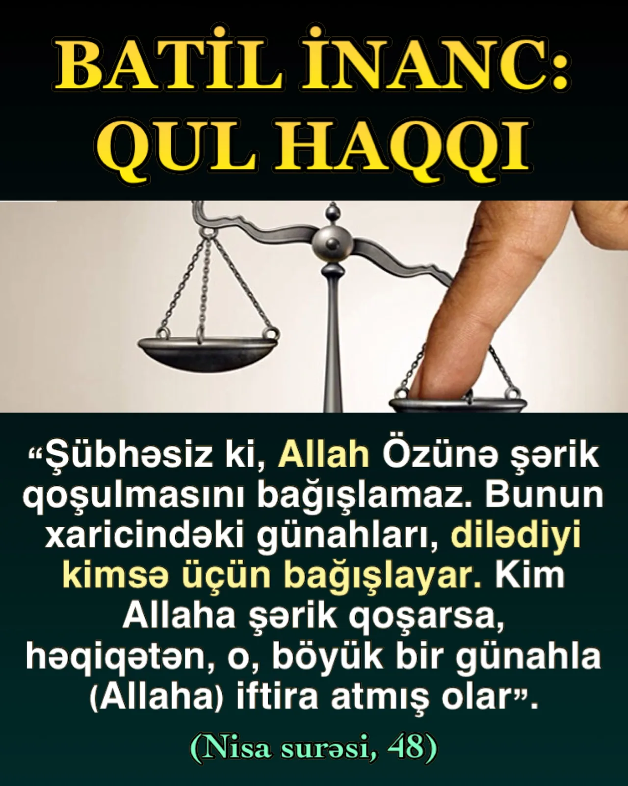 «Haqqımı halal etmirəm» deməyin xətası
