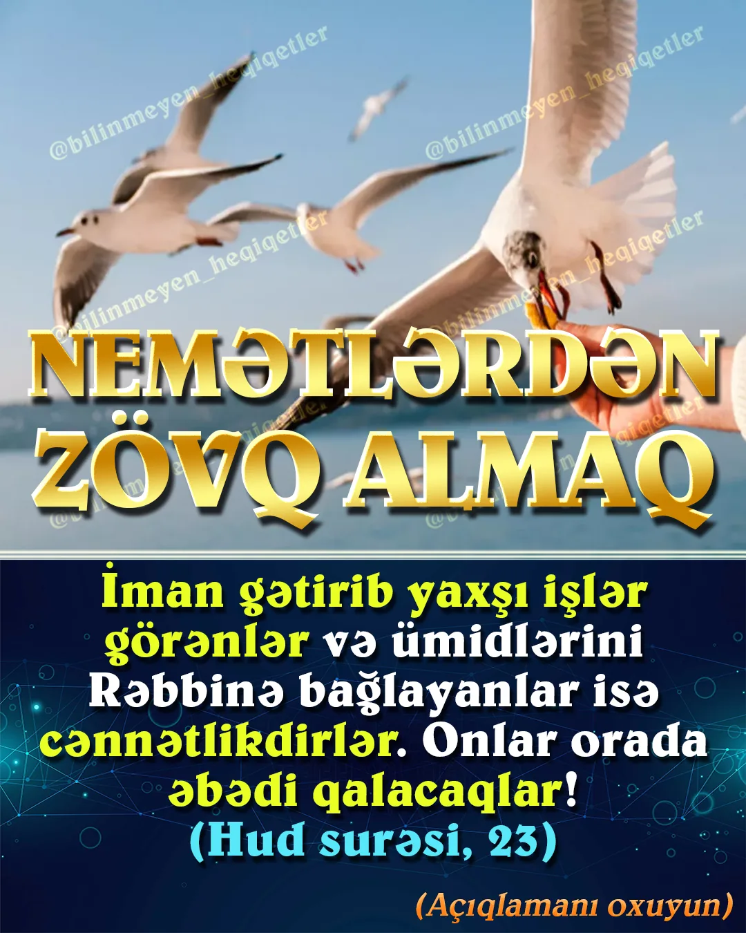 Hər gün gözümüzün önündə möhtəşəm gözəllik nümayiş etdirilir