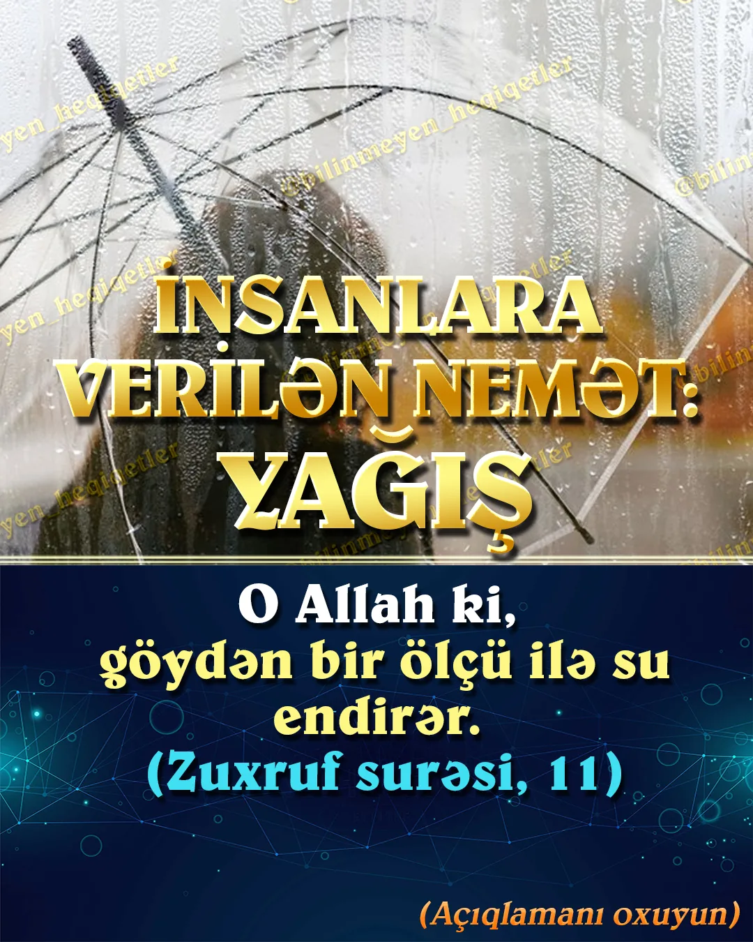 Hər il səmaya buxarlaşan və təkrar yer üzünə yağış kimi düşən su miqdarı “sabit”dir: 16 milyon