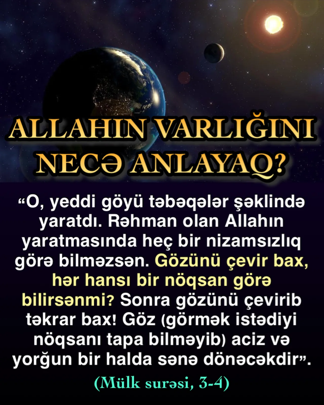 Hər şey üstün ağılın dəlilidir