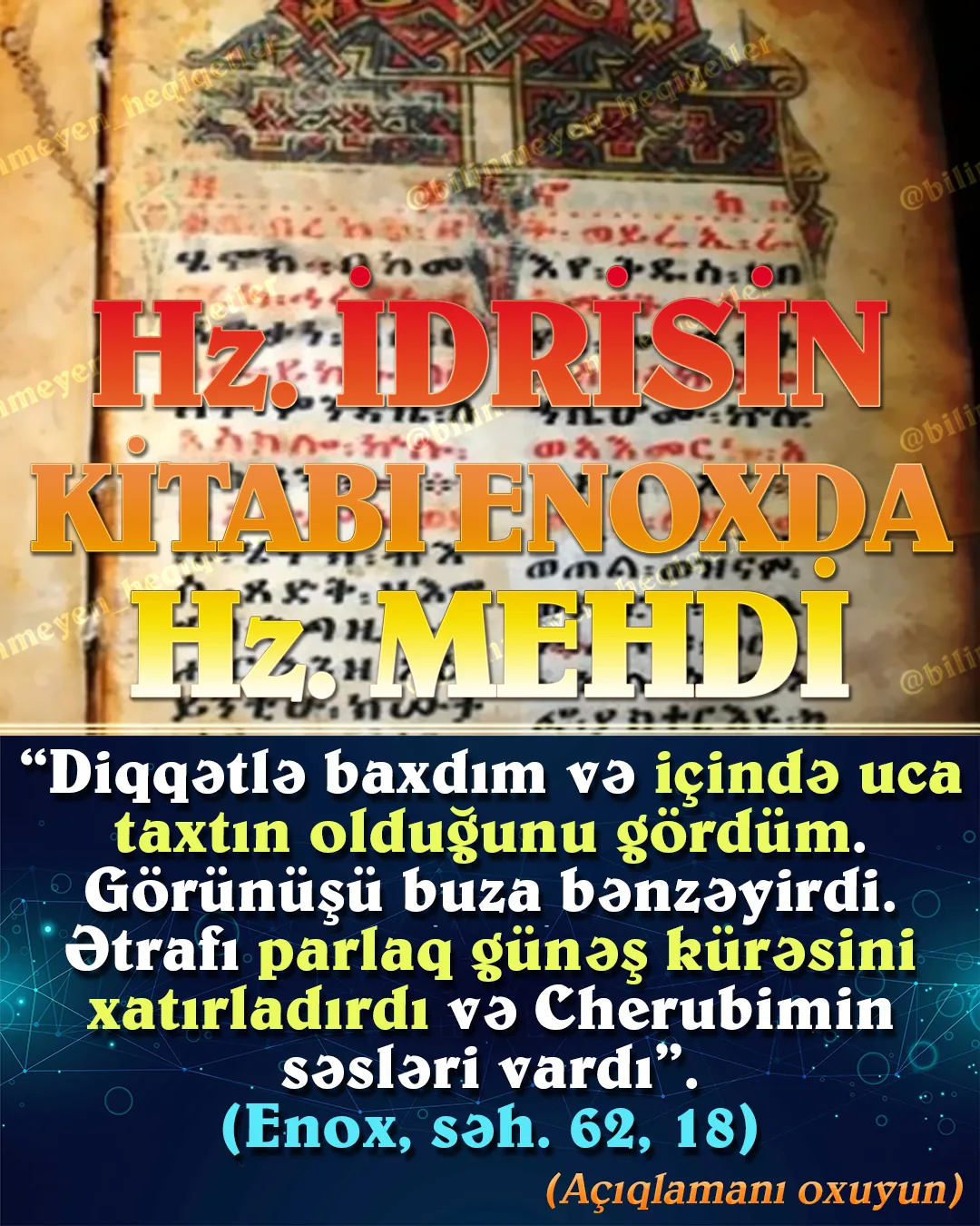 Həzrəti İdris peyğəmbərin “Enox” adlanan kitab var