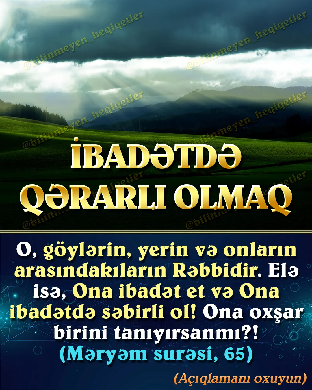 İbadət qulluq mənasını verir