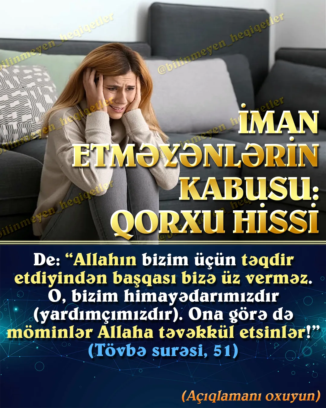 İman gətirməyən insanlar öz istəklərinə görə yaşayaraq hər şeyin “kortəbii təsadüflər”