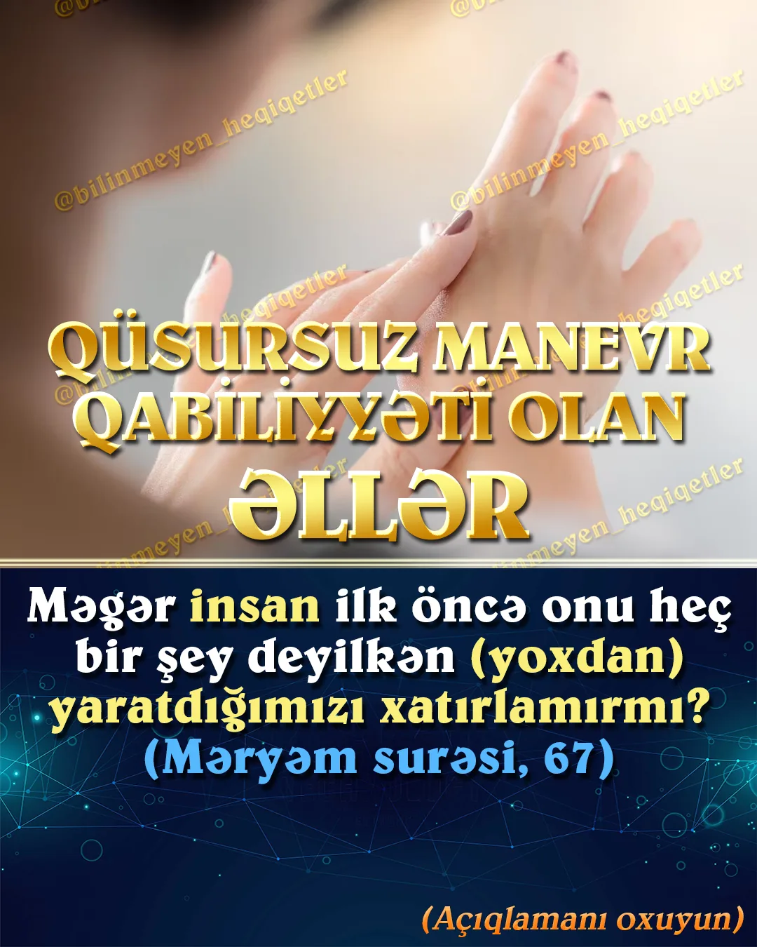 İnsan bədəni qüsursuz bir sistemə sahib olaraq yaradılmışdır