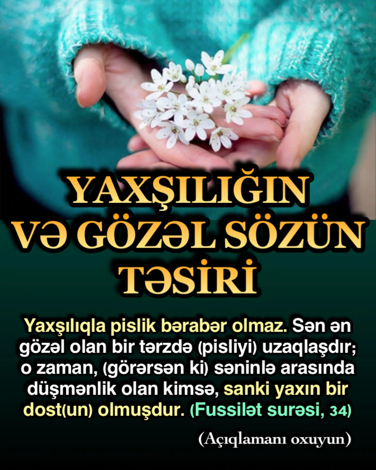 İnsanlar həmişə hüzurlu, güvən içində yaşadıqları, dostluq və sevincin olduğu mühit istəyərlər