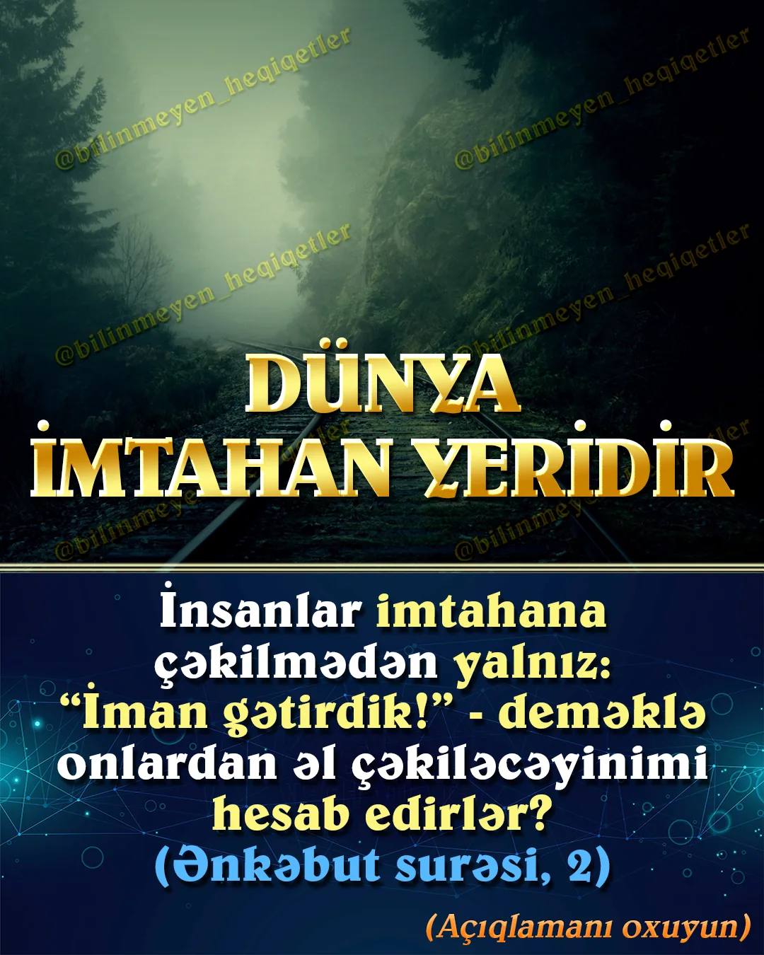 İnsanlar iman gətirdiyini bəyan etməklə “cənnət əhli” mömin olduğunu zənn edə bilər