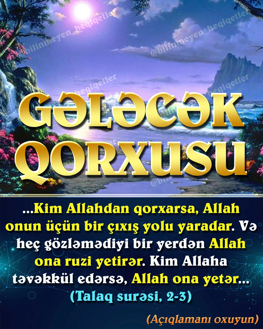 İnsanlar iman gətirib həyatını Allahın razı olacağı və vicdanlarına uyğun yaşamaq istədikləri