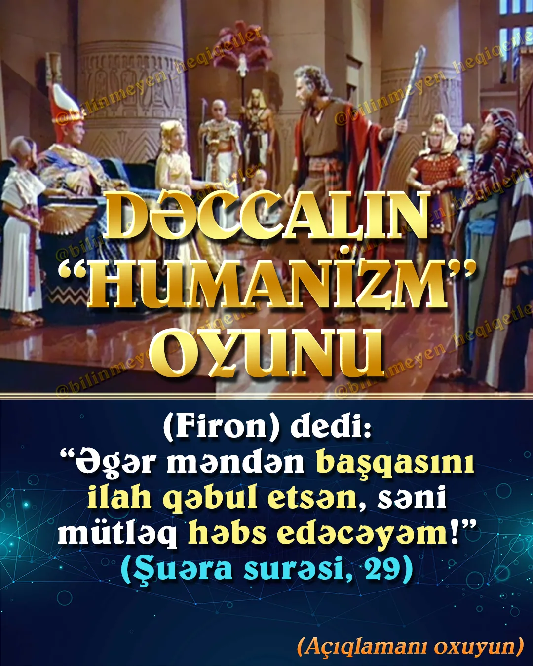 İnsanlıq” adı altında təqdim edilən fəlsəfə də İngilis dərin dövlətinin Firon dövründən