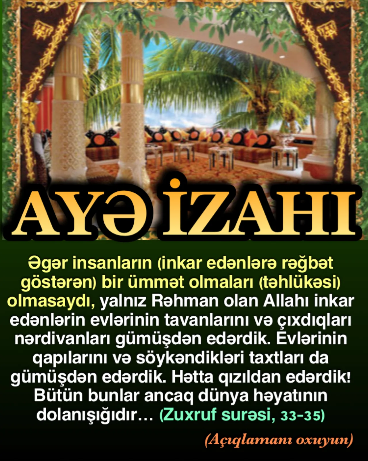 Kasıblıq insanı Allaha yaxınlaşdırar, şikəstlik, xəstəlik, çətinliklər insanı Allaha