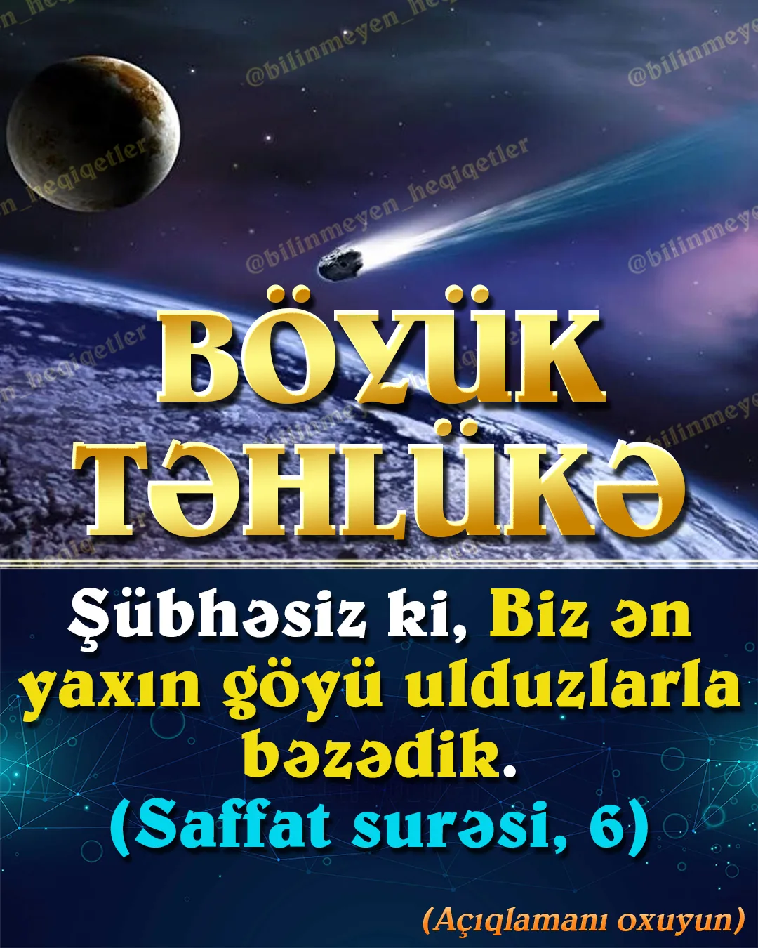 Kosmoloqların apardığı yeni tədqiqat Yeri təhlükə altında qoyan asteroidlərin sayının daha çox