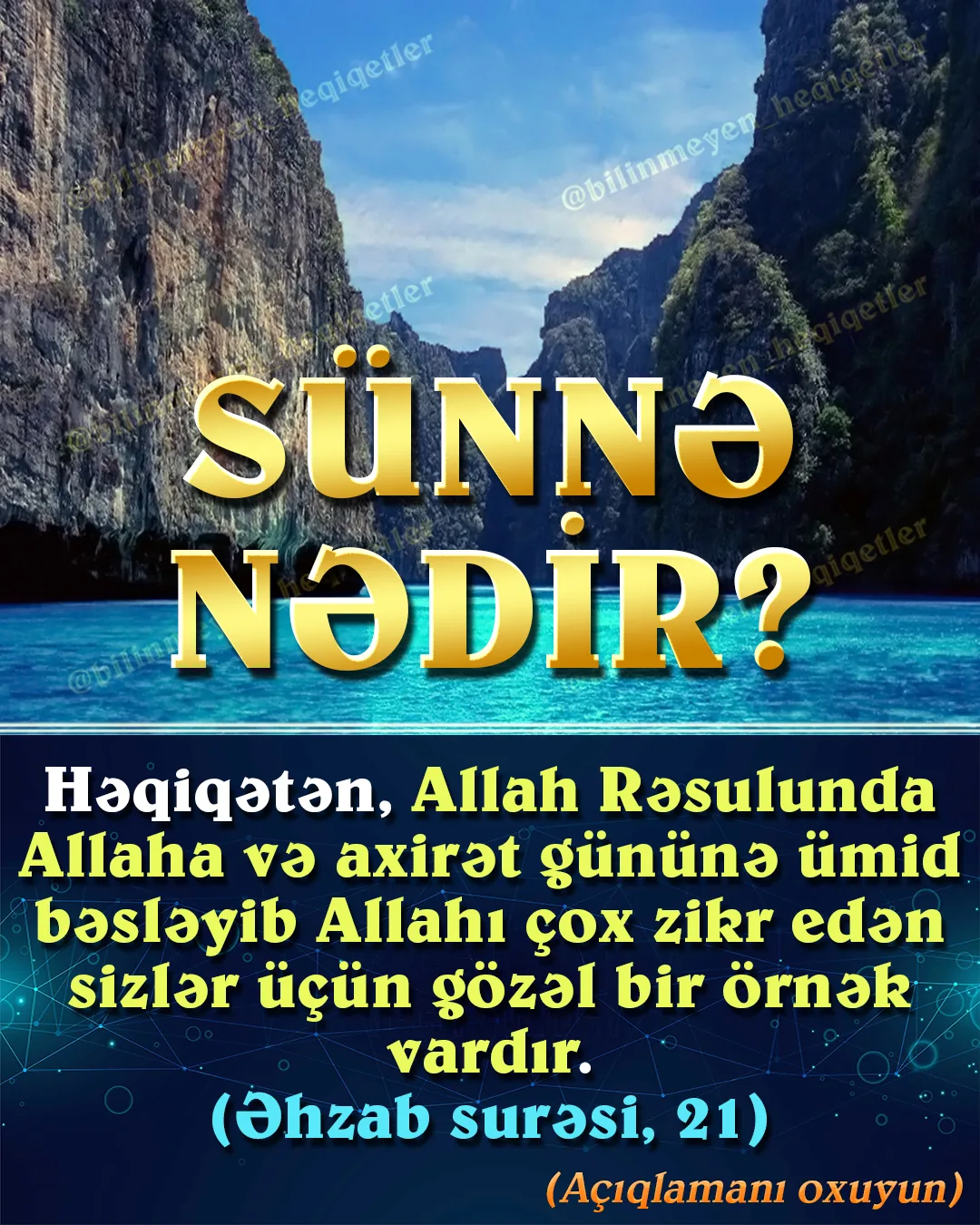 Məzhəbçilərdə “peyğəmbər sünnəsi” deyilən bir deyim var