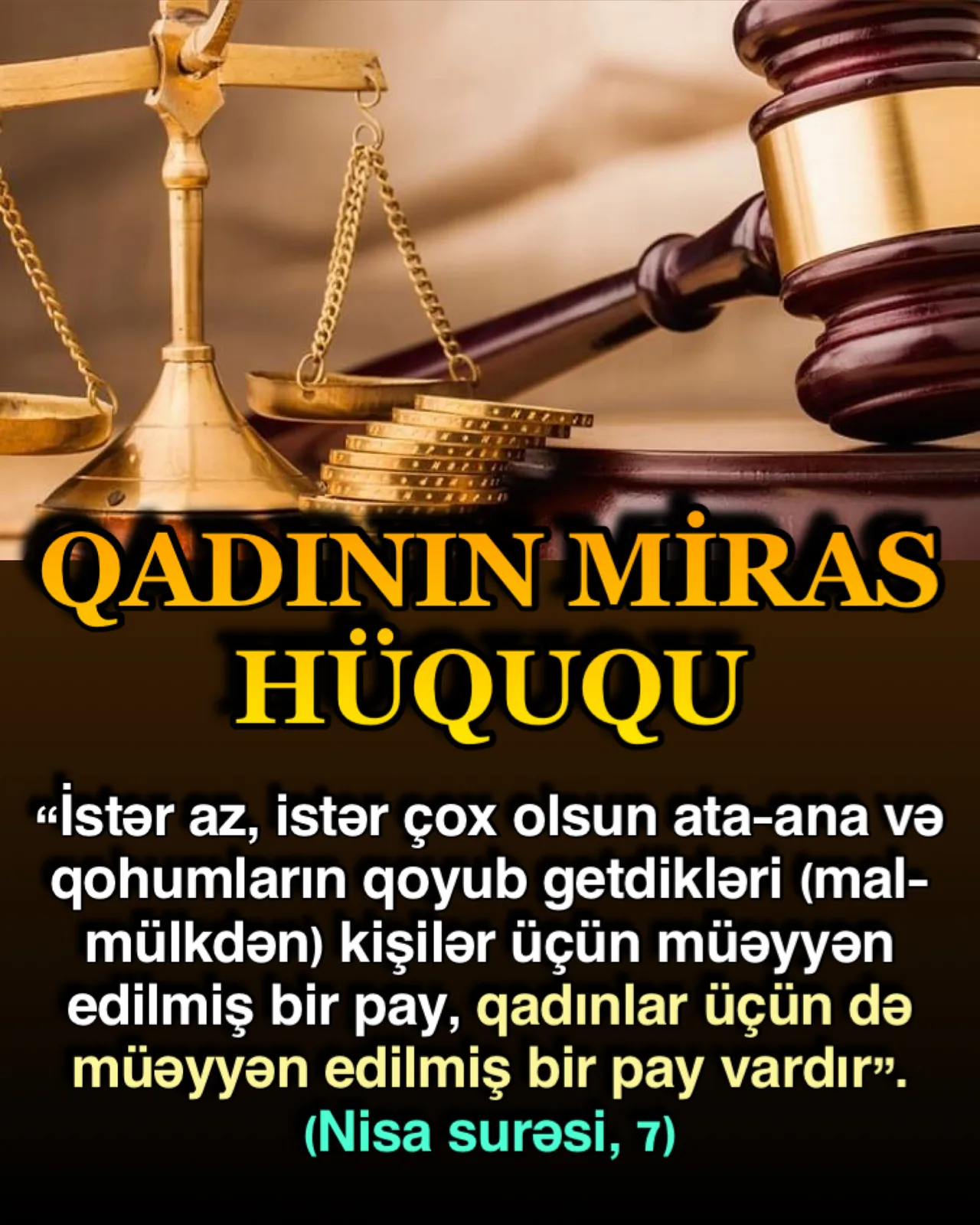 Mirasda qadının payı haqqında