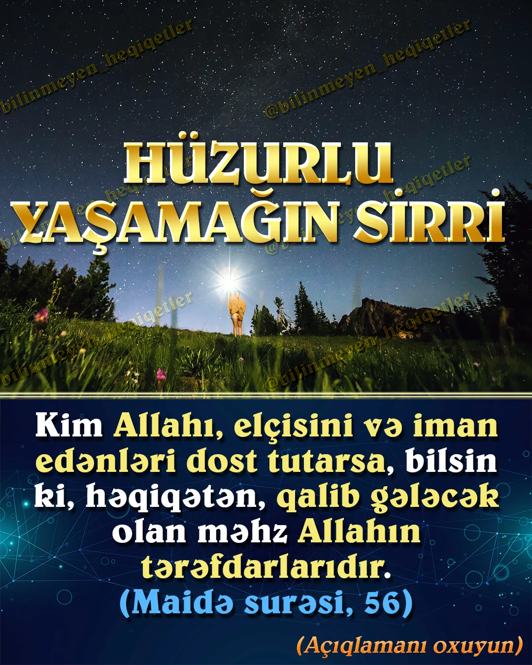 Möminlər hər hadisəni ən incəliyinə qədər Allahın yaratdığını və hamısının taledə əvvəldən