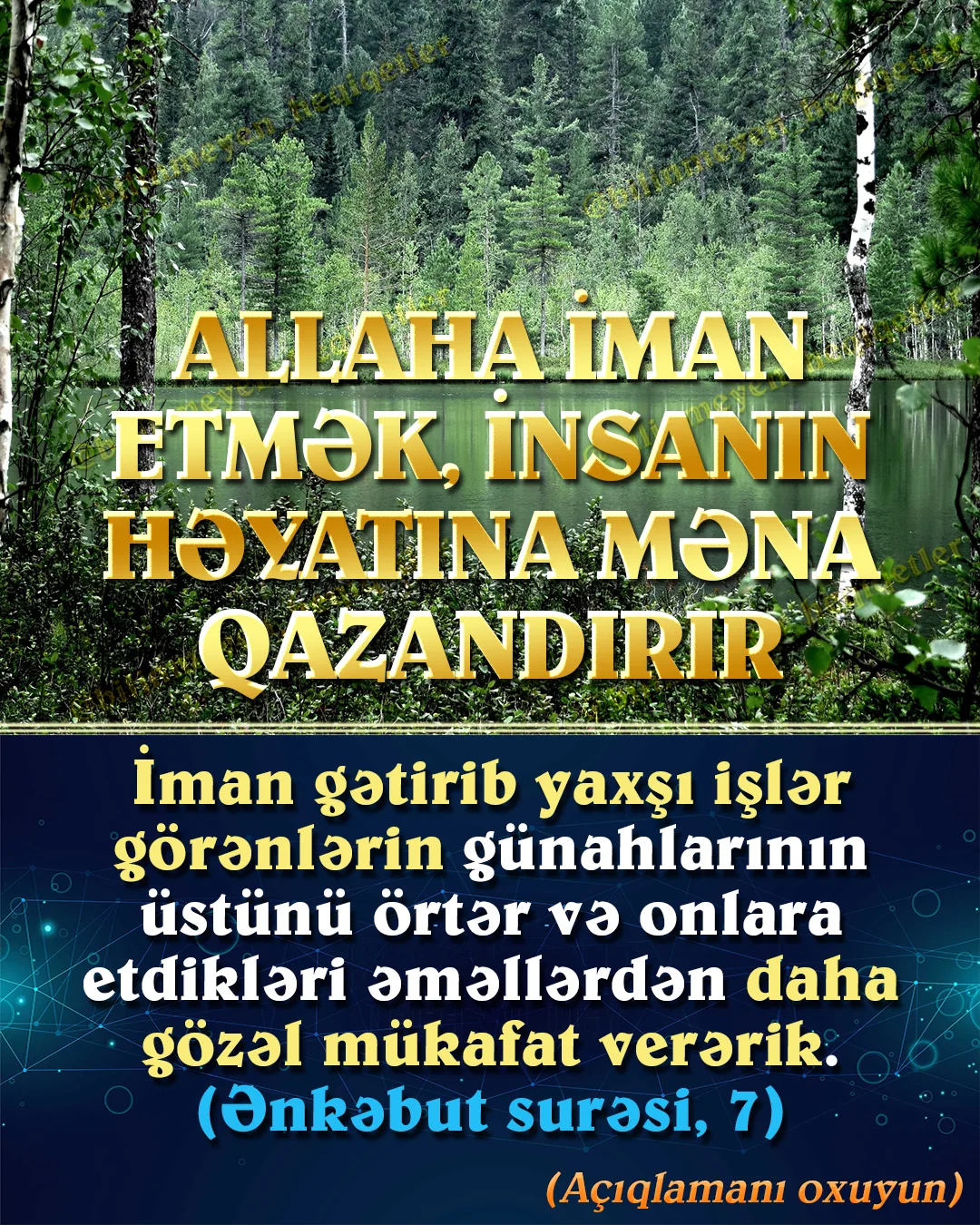 Möminlər üçün uca Rəbbimizin rizasını qazanmaq və din əxlaqına xidmət etmək məqsədilə görülən