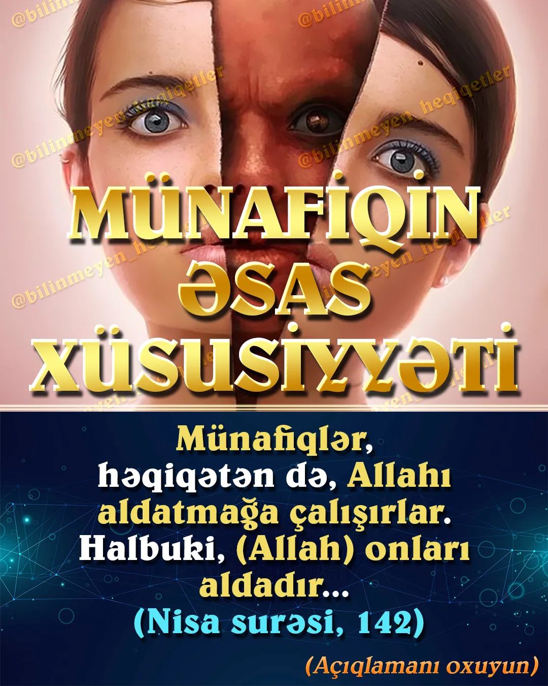 Münafiqlər iman gətirən səmimi müsəlmanlardan xarici görünüş baxımından elə də çox